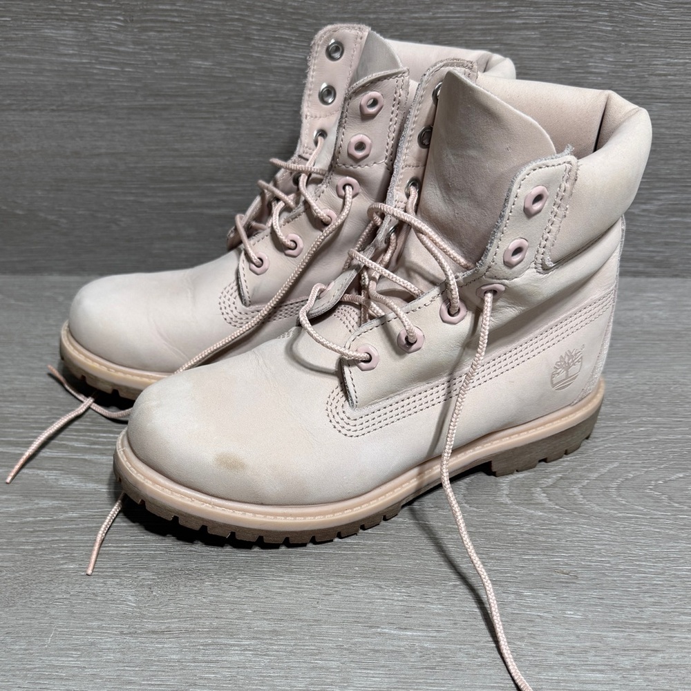 Womens Timberland Pink Boots 7 Premium Leather Nubuck Light primal-oft